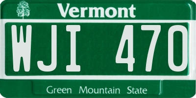 VT license plate WJI470