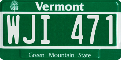 VT license plate WJI471