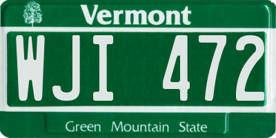 VT license plate WJI472