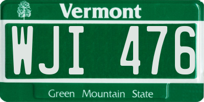 VT license plate WJI476