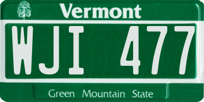 VT license plate WJI477