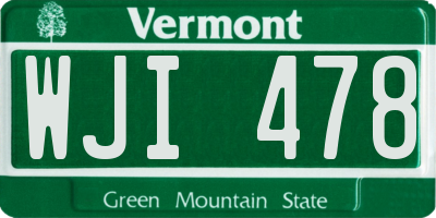 VT license plate WJI478