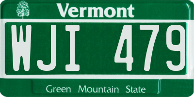 VT license plate WJI479