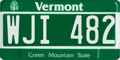 VT license plate WJI482