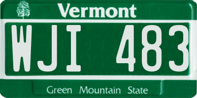 VT license plate WJI483