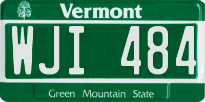 VT license plate WJI484