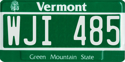 VT license plate WJI485