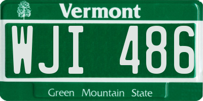 VT license plate WJI486