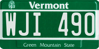 VT license plate WJI490
