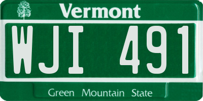 VT license plate WJI491