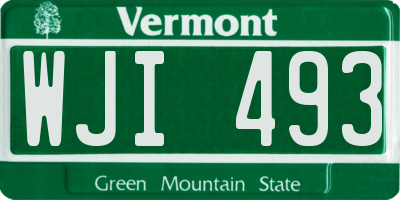 VT license plate WJI493