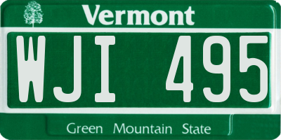 VT license plate WJI495