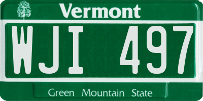 VT license plate WJI497