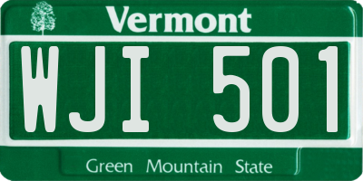 VT license plate WJI501