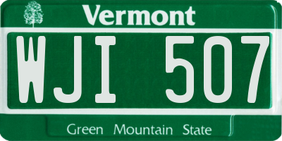VT license plate WJI507
