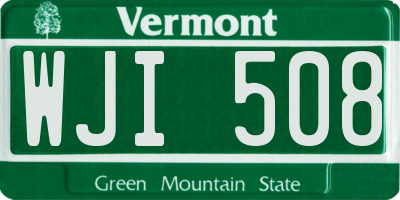 VT license plate WJI508