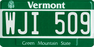 VT license plate WJI509