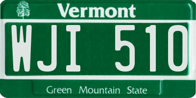 VT license plate WJI510