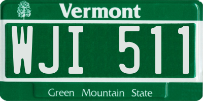 VT license plate WJI511