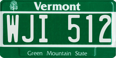VT license plate WJI512
