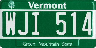 VT license plate WJI514