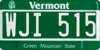 VT license plate WJI515