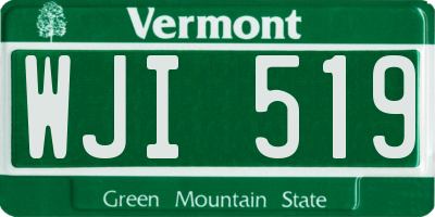 VT license plate WJI519