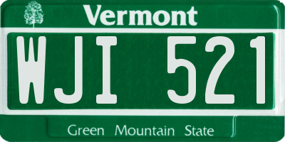 VT license plate WJI521