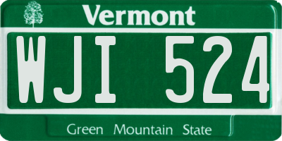 VT license plate WJI524