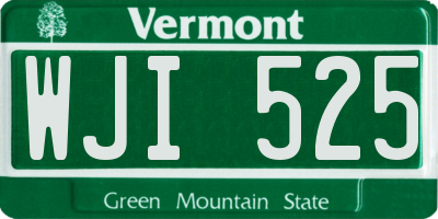 VT license plate WJI525