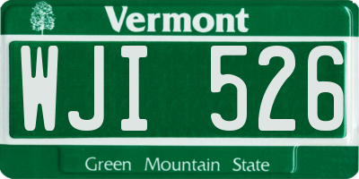 VT license plate WJI526