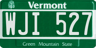 VT license plate WJI527