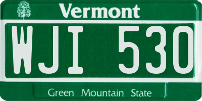 VT license plate WJI530