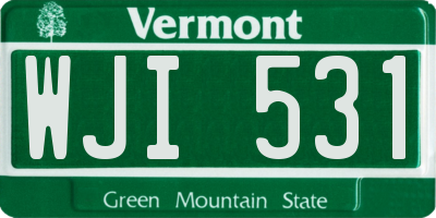 VT license plate WJI531