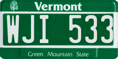 VT license plate WJI533
