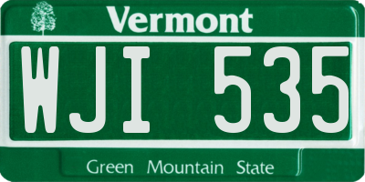 VT license plate WJI535