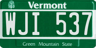 VT license plate WJI537