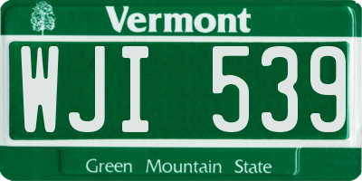 VT license plate WJI539