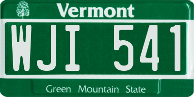VT license plate WJI541