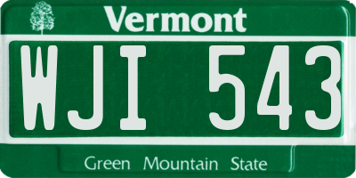 VT license plate WJI543