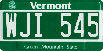 VT license plate WJI545