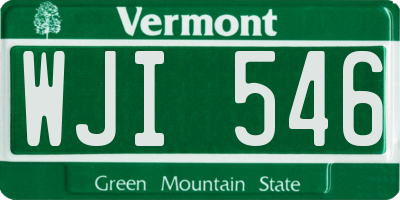 VT license plate WJI546