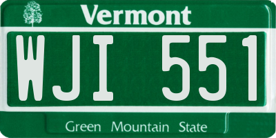 VT license plate WJI551