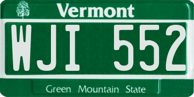 VT license plate WJI552