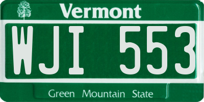 VT license plate WJI553
