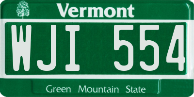 VT license plate WJI554