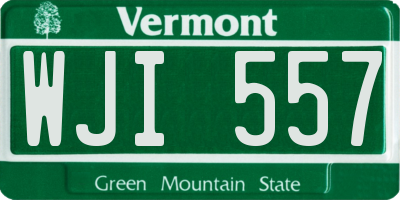 VT license plate WJI557