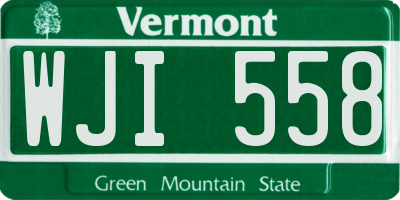 VT license plate WJI558