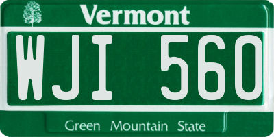 VT license plate WJI560
