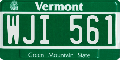 VT license plate WJI561
